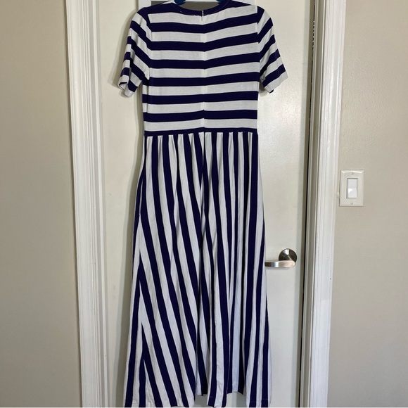 J. Crew Maxi Striped Cotton Dress in White and Blue - Picture 8 of 11
